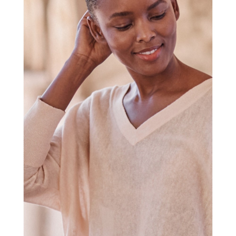 Linen Oversized V-Neck Sweater Linen Oversized V-Neck Sweater