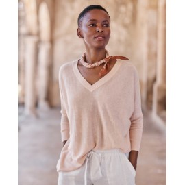Linen Oversized V-Neck Sweater