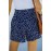 Blue Spotted Print Loose Casual High Waist Shorts